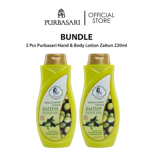 [Bundle Hemat] Purbasari Hand And Body Lotion Zaitun 220 ml / HBL Zaitun / Body Lotion - Melembapkan kulit - Merawat kulit kering dan kasar - Menutrisi Kulit