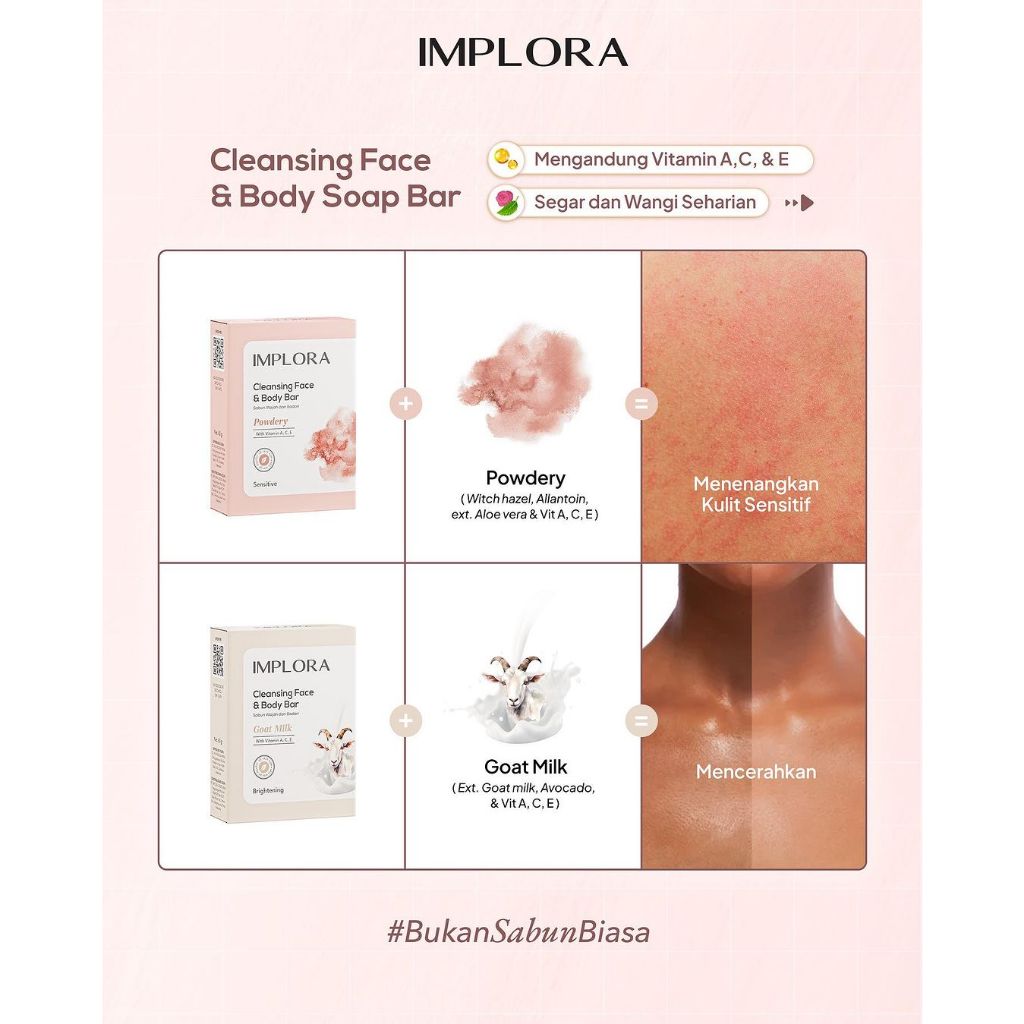 Implora Cleansing Face & Body Bar Soap | Body, Face & Hand Cleanser
