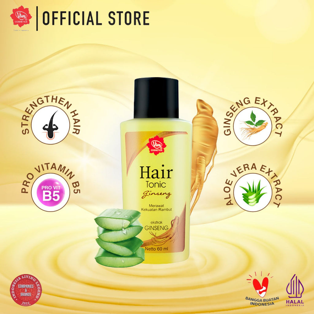 [Super Pack !!!] Viva Hair Tonic Ginseng with Pro VIT B5, Ginseng Extract & Aloe Vera Extract - 60 ml - (2 pcs)