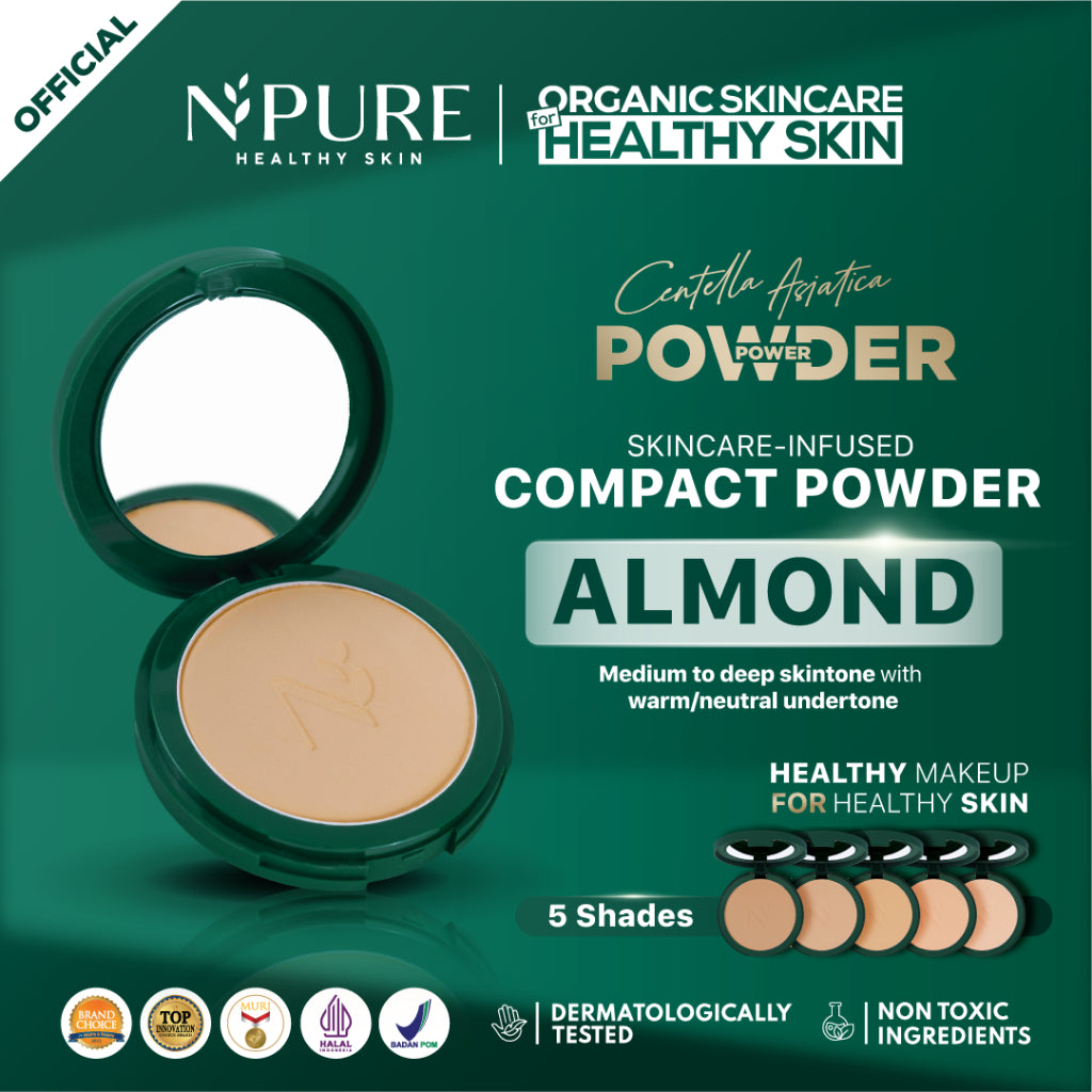 NEW BUNDLE - NPURE Acne Power Cover Power Powder + Power Glow Lip Oil / Set Makeup / Daily Use / Makeup Harian / Makeup Lebaran / Untuk Semua Jenis Kulit