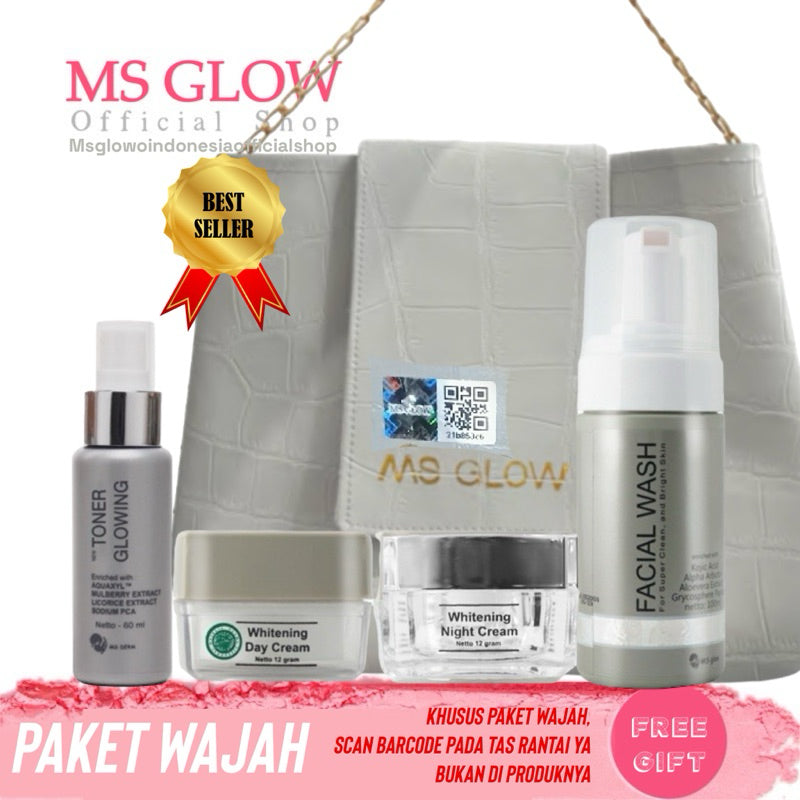MS GLOW PAKET WAJAH  bonus produk & pouch