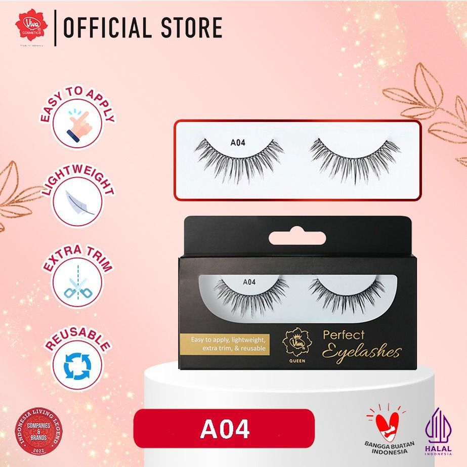 Viva Queen Perfect Eyelashes Series A - REUSABLE, LIGHT WEIGHT & EXTRA TRIM (Strip Lashes-Tersedia 9 Pilihan Bulu Mata)