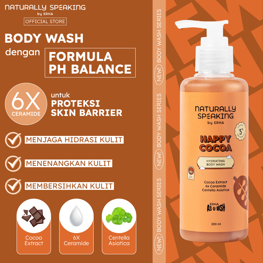 Naturally Speaking Happy Cocoa Hydrating Body Wash 200ml