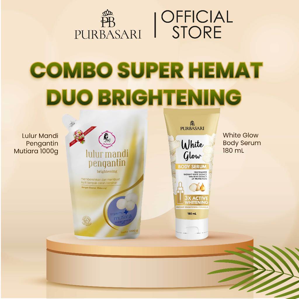 [ISI 2PCS] Purbasari Lulur Pengantin 1kg & Body Serum White Glow 180ml