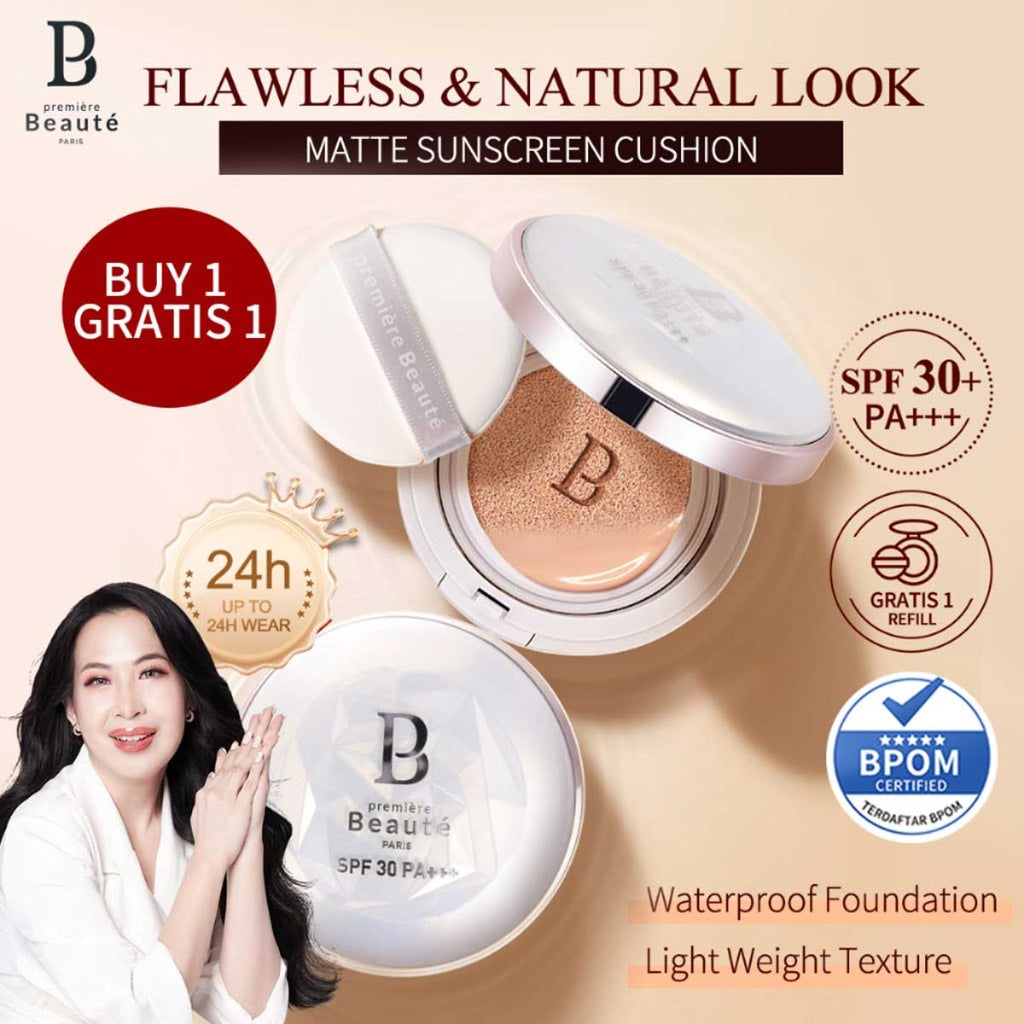 [Louisse's Exclusive] PREMIERE BEAUTE Sunscreen Cushion  SPF 30 PA+++ High Coverage Poreles & Flawless Foundation 24H Long-lasting [BUY 1 Gratis 1 Cushion Refill]  [LIVE] louisse