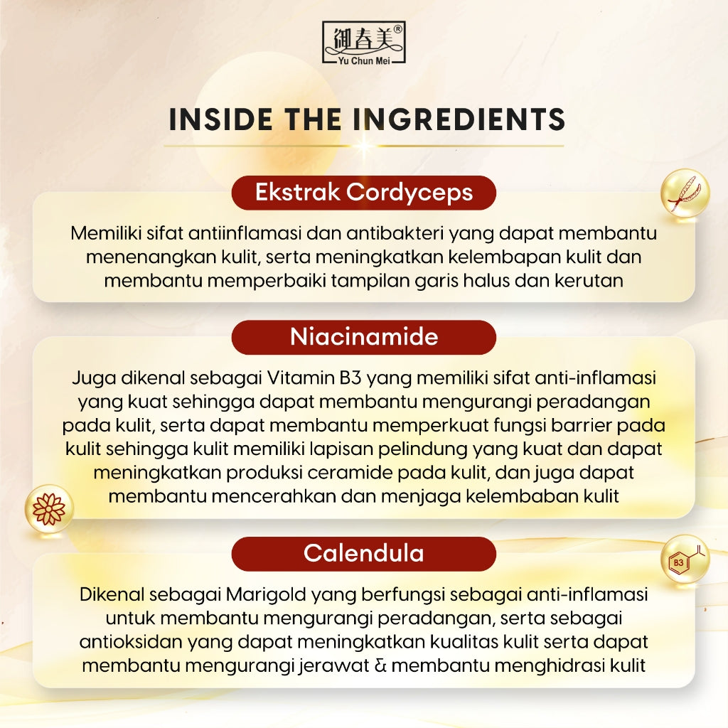 [BPOM ORIGINAL LOKAL] YU CHUN MEI CORDYCEPS Brightening Toner With Calendula Petals 100ml