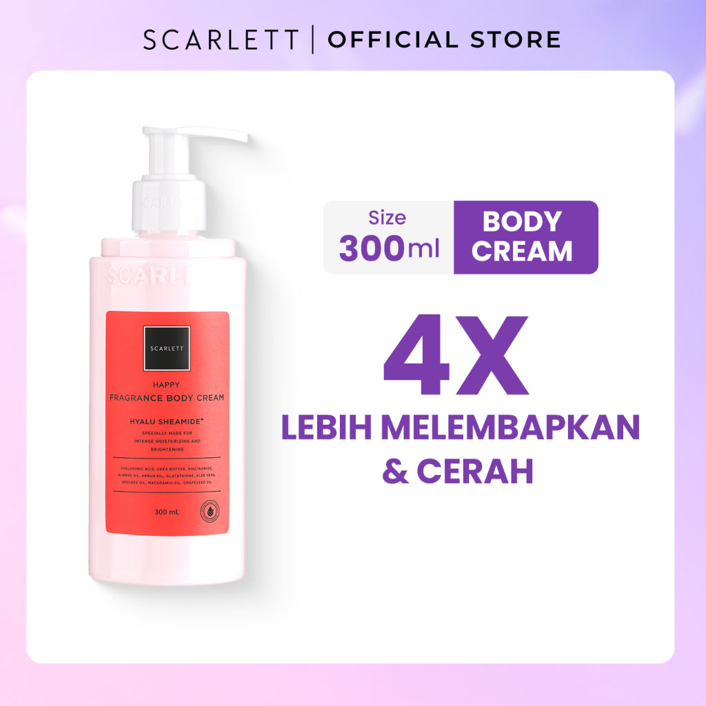 Scarlett Whitening Body Cream ( Happy, Jolly, Charming ) Melembabkan dan Mencerahkan Tubuh