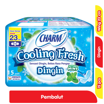 Charm Cooling Fresh Pembalut Wanita Wing Natural Mint 23 cm 15 pcs