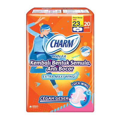 Charm Body Fit Pembalut Wanita Extra Maxi Wing 23 cm 20 pcs