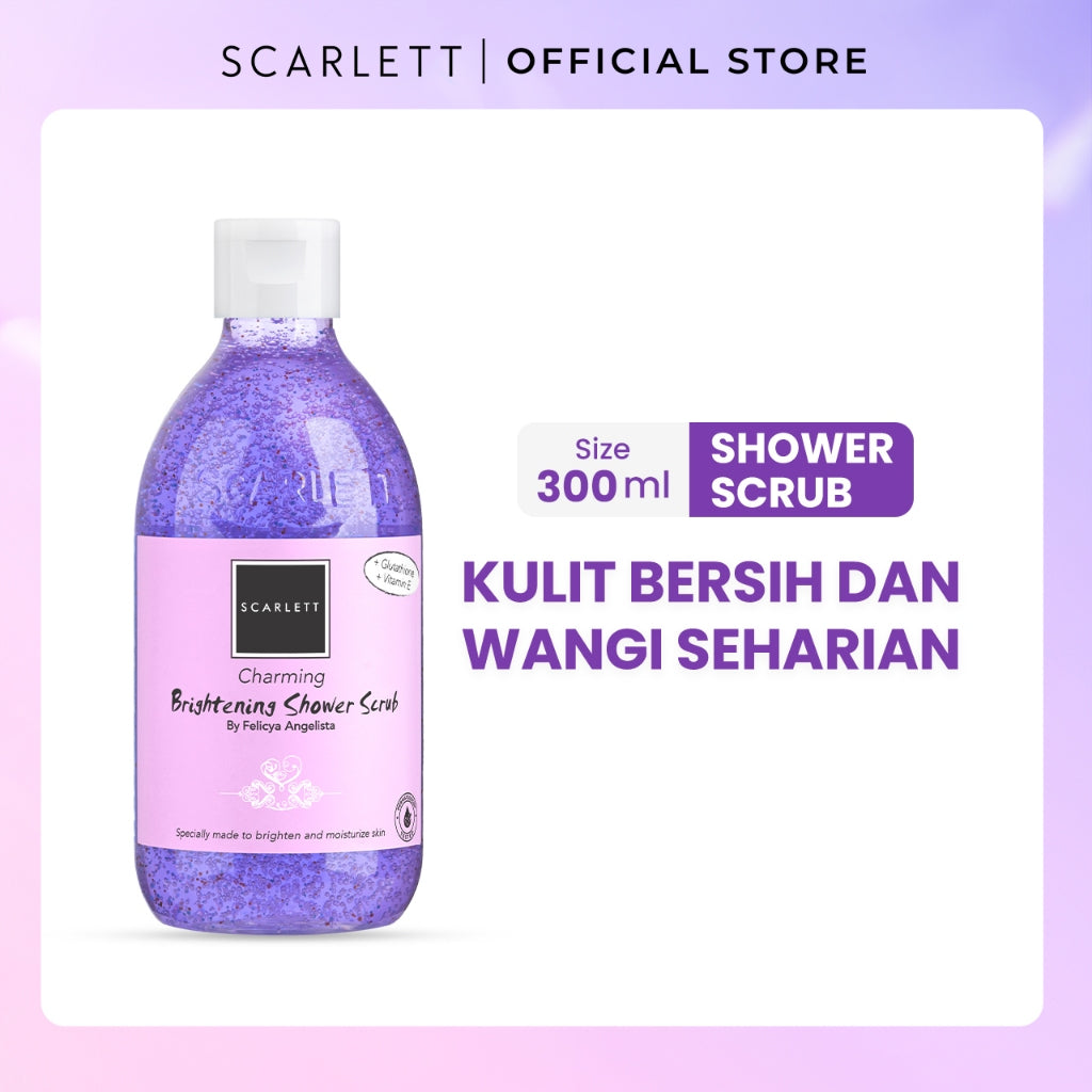 SCARLETT Body Care All Series - Body Scrub, Shower Scrub, Shower Gel, Body Serum, Body Lotion, Body Cream, Tube | Perawatan Tubuh Mencerahkan Melembutkan Eksfoliasi Kulit Melembabkan Kulit, Kulit Sehat Cerah Bersinar Wangi Seharian