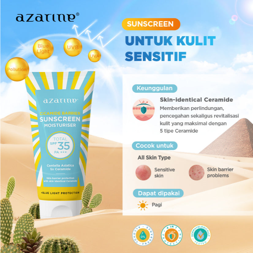 [BUY 1 GET 2] Azarine Niacinamide 10% Serum + Cicamide Barrier Sunscreen Moisturiser SPF35 PA+++ HANYA 99RB