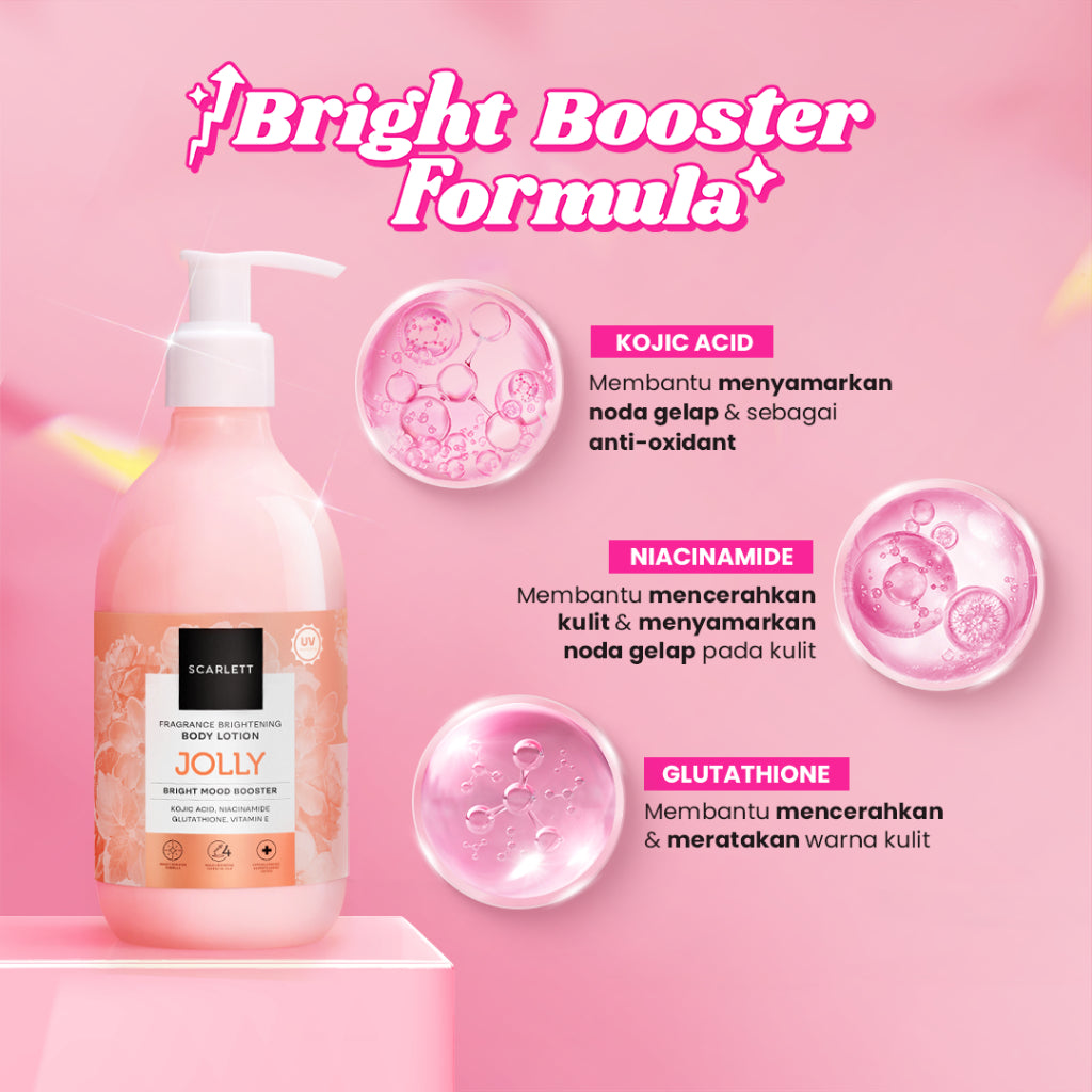 Scarlett Whitening New! Fragrance Brightening Body Lotion Bright Mood Booster Jolly
