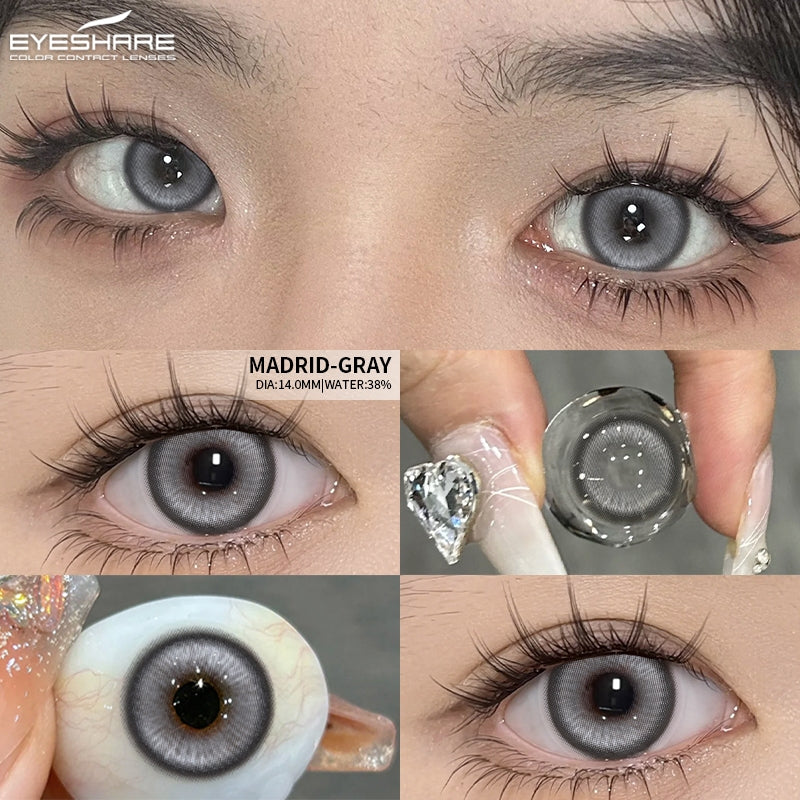 Eyeshare Putih Black Softlens 1Pasang 14.5mm Lensa Kontak Cosplay Softlen