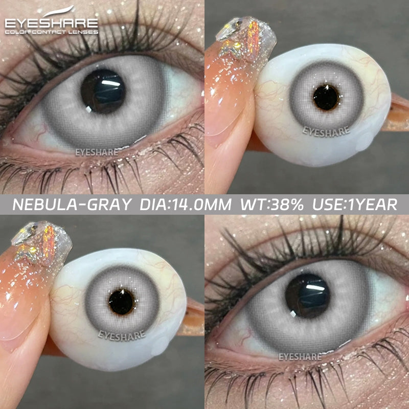 Eyeshare Putih Black Softlens 1Pasang 14.5mm Lensa Kontak Cosplay Softlen