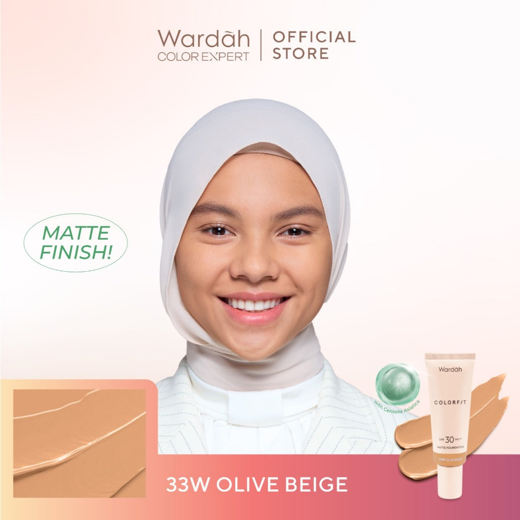 WARDAH Colorfit Matte Foundation - Liquid Foundation SPF 30PA++ dengan Oil Control & Tahan Lama Hingga 12 Jam - Makeup