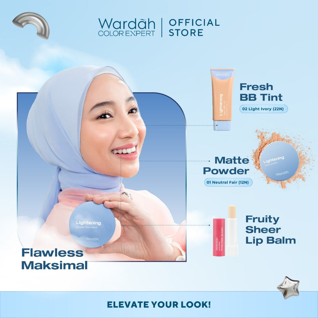 WARDAH Lightening Matte Powder 20 g Bedak Tabur dengan Smooth Matte Finish yang Diformulasikan dengan SPF 20 PA dan Serum Niacinamide Untuk Hasil Makeup Flawless dan Cerah Cocok Dipakai dengan Cushion Makeup