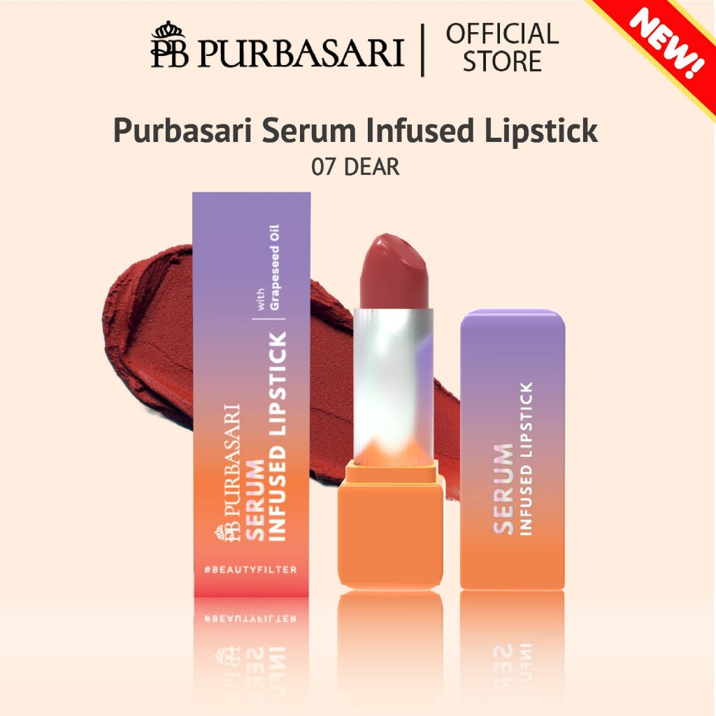 Purbasari Serum Infused Lipstick / Lipstick Tahan Lama Anti Geser / Lipstick Serum