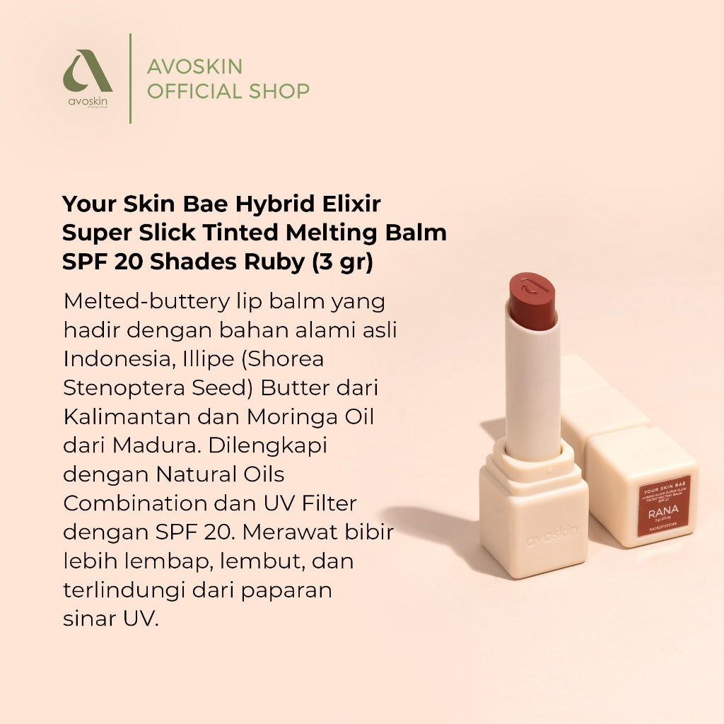 YSB Hybrid Elixir Super Slick Tinted Melting Balm SPF 20 Rana (3 gr)