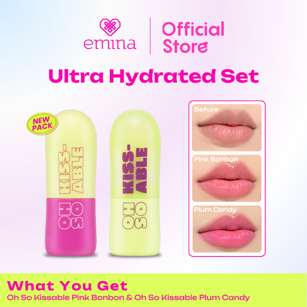 Emina Skin & Lip Care Package #hellohealthyskin (Lip Mask. Lip Scrub, & Sleeping Mask) - Paket Perawatan Bibir dan Kulit Sehat