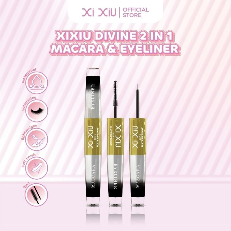 Maskara dan Eyeliner 2 in 1 XI XIU Divine Waterproof - Produk Kosmetik Praktis dan Efisien