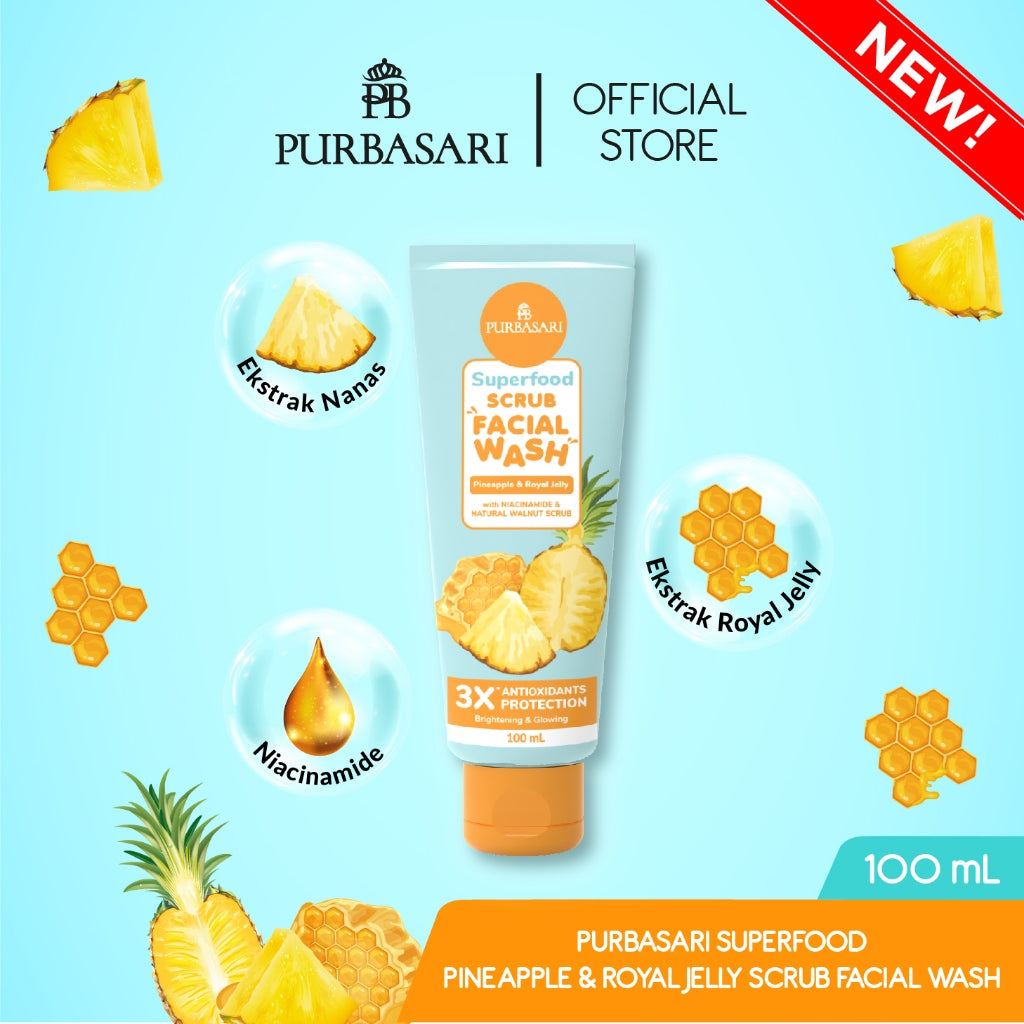 [1pcs] Purbasari Superfood SCRUB FACIAL WASH Series / pembersih muka / sabun wajah / lulur wajah Pencerah