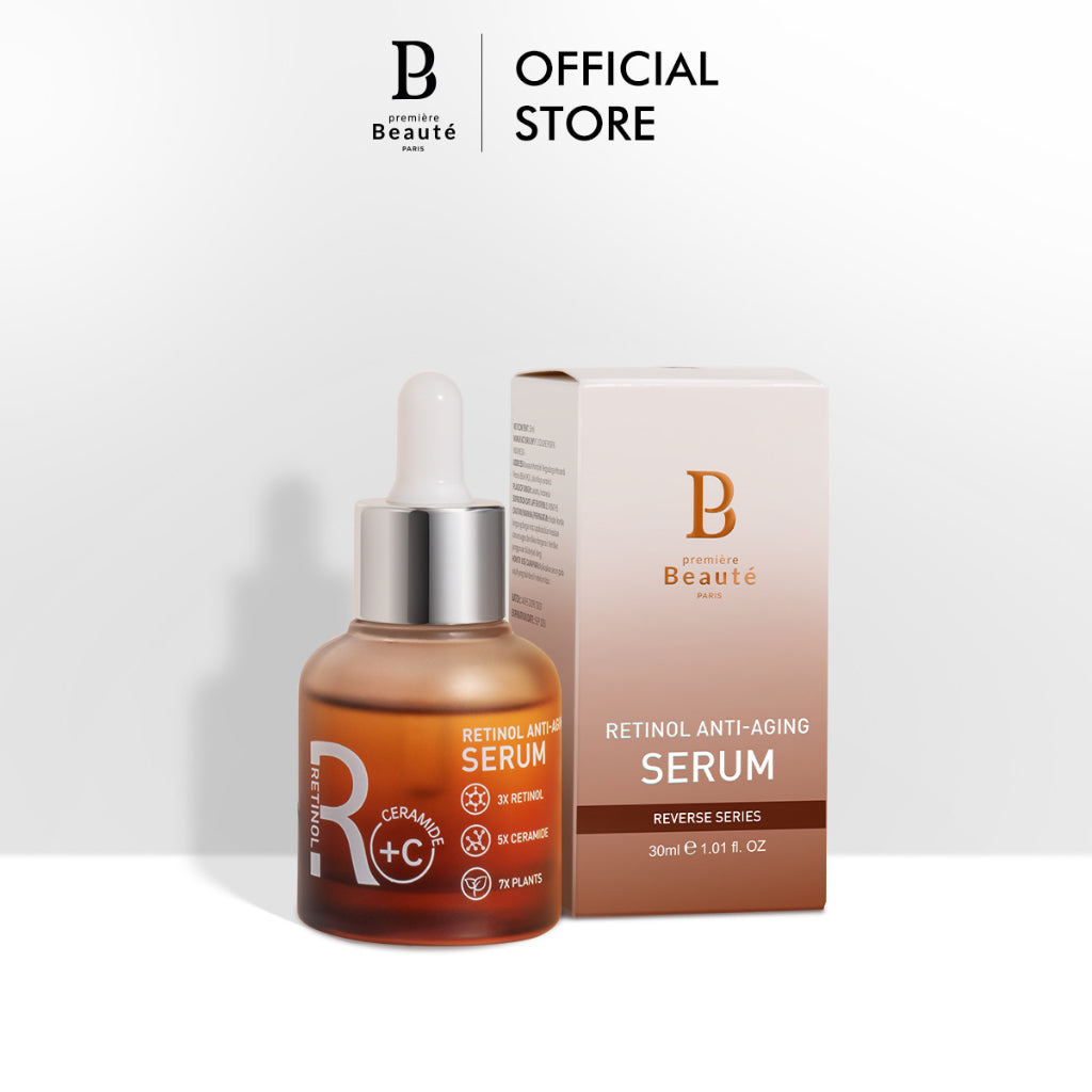 PREMIERE BEAUTE REVERSE SERIES RETINOL ANTI-AGING SERUM 30ml Tightens & Brightens Skin Visible Anti Aging & Samarkan Kerutan Retinol Skin Renewal