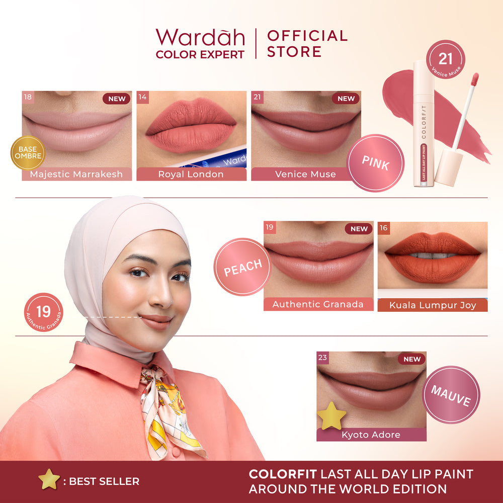 [LIPCALL] WARDAH Colorfit Lip Paint Around the World -  Lip Cream Tahan Lama Hingga 12 Jam, Transferproof, Pigmented -Liptint-Lip-Stain-Lipgloss-Lipstik-Lip Tint-Lip Matte-Lipstick-Lipcream-Lip Longlasting Waterproof Tahan Lama-Makeup-Lipbrary