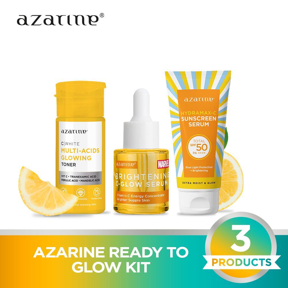 Azarine Basic Skincare Kit (Sunscreen + Toner + Serum) [3PCS] Paket TRIAL KIT KULIT KOMBINASI SENSITIF BERJERAWAT BERMINYAK KERING KUSAM KOMEDO