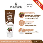 Purbasari Lulur Mandi Coffee Milk Tube 200gr - Kulit Kering Scrub Tubuh Melembutkan