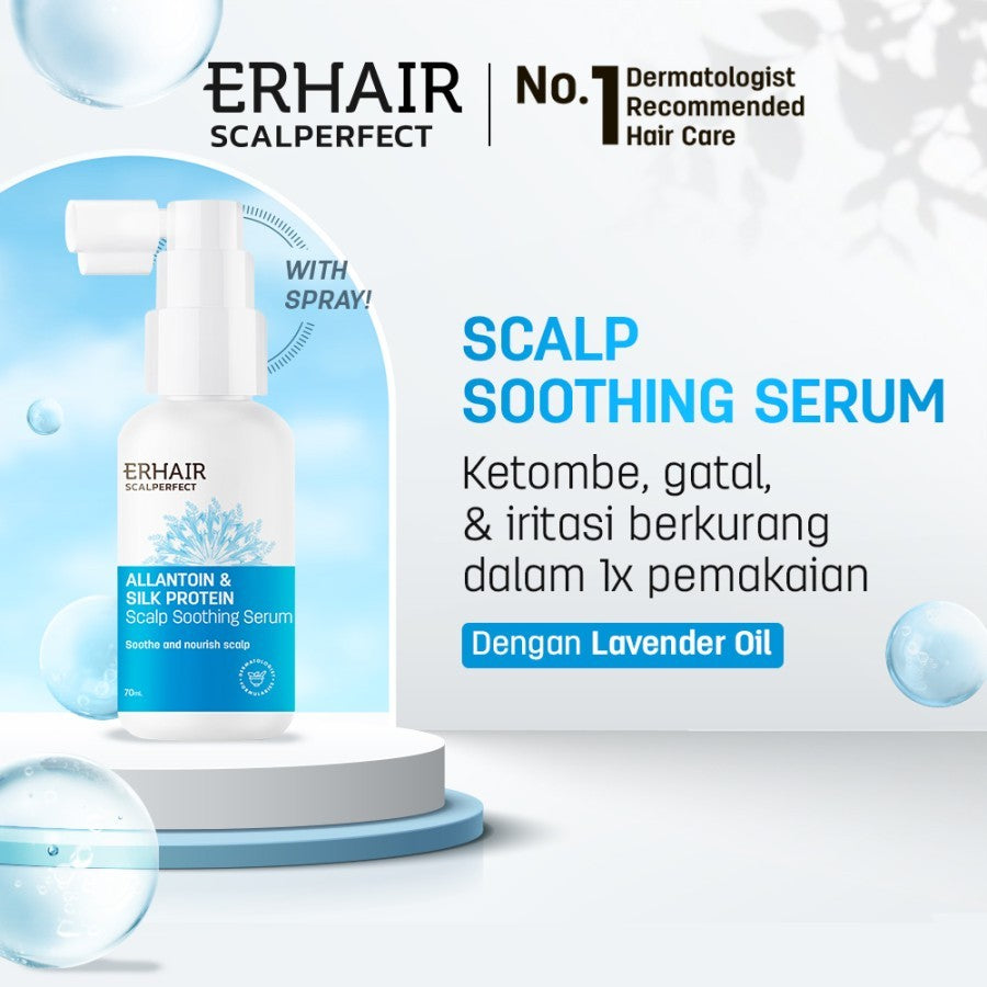 [SERUM ANTI KETOMBE] ERHAIR Scalperfect Soothing Scalp Serum 70 ml - Menenangkan Kulit Kepala Gatal, Iritasi, Minyak dan Mengurangi Ketombe Seboroik