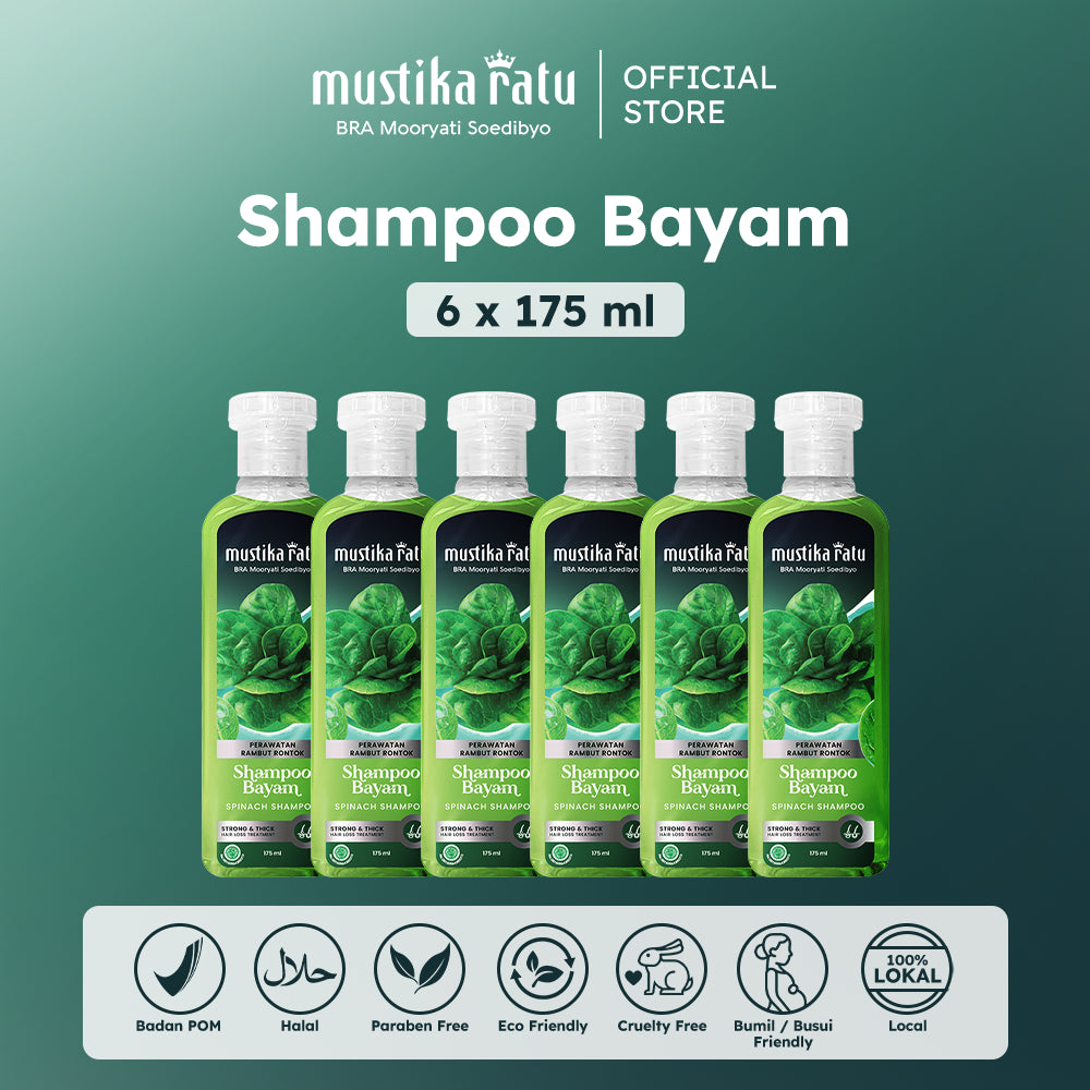 Mustika Ratu Shampoo Bayam 175ml - 6pcs