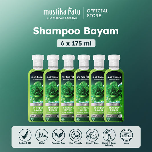 Mustika Ratu Shampoo Bayam 175ml - 6pcs