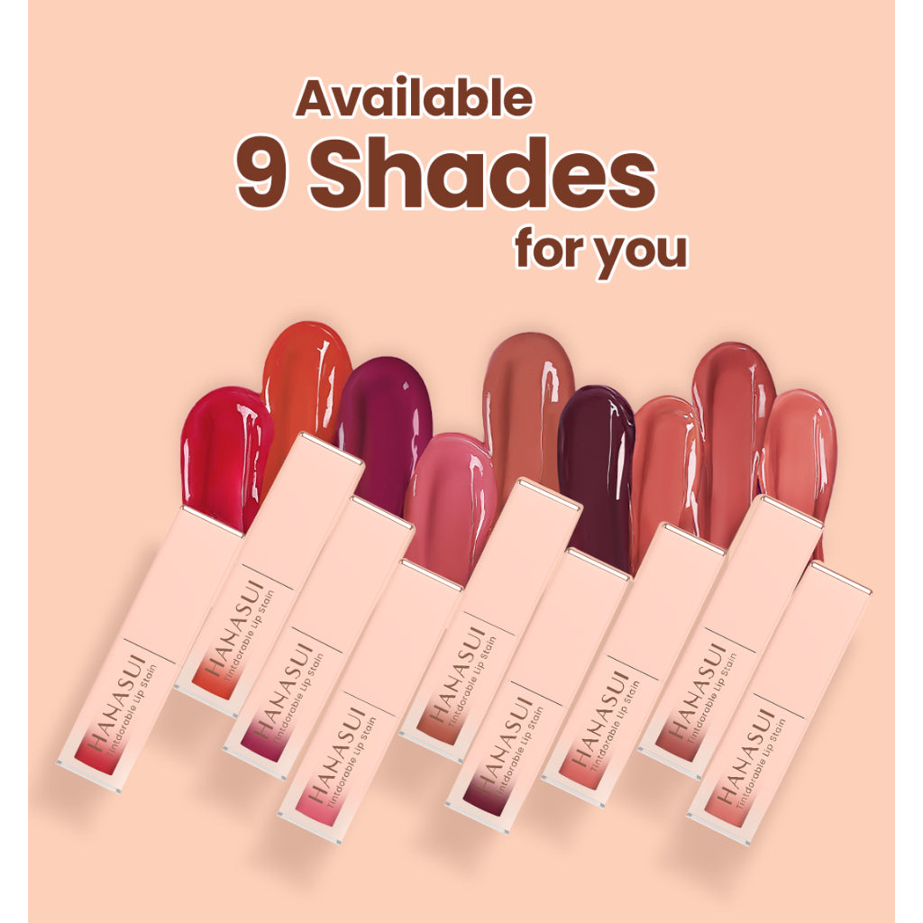 Hanasui Tintdorable Lip Stain - Lip Tint Melembapkan Transferproof Tahan Lama Natural Formula Ringan