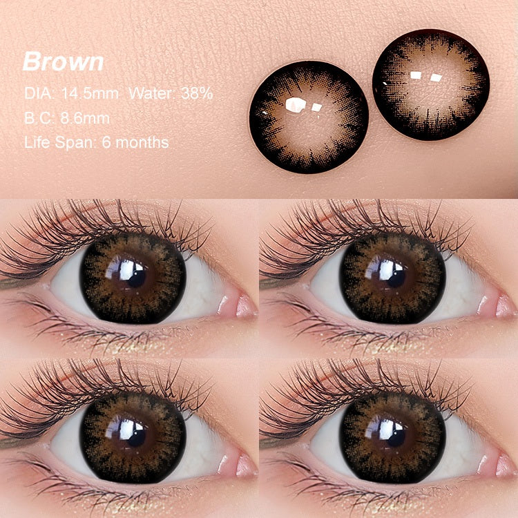 0.00 ~-8.00 Magister Softlens Minus 14.5m Lensa Kontak Minus Lensa Mata Besar Coklat Hitam 6 bulan 1 pasang