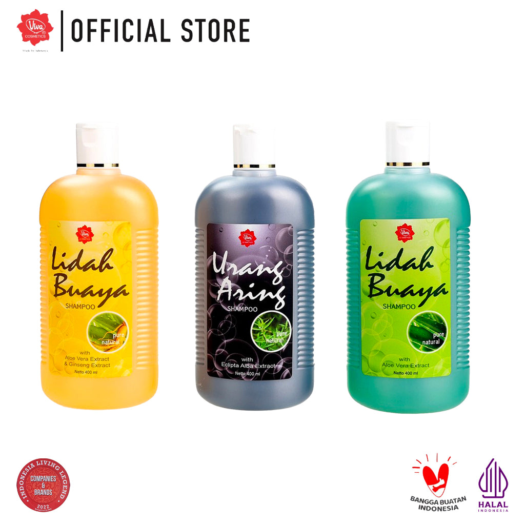 [Super Pack !!!] Viva Shampoo Urang Aring for Black Shine Hair - 400ml - (2 pcs)