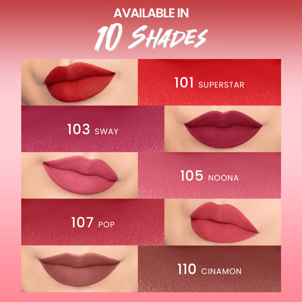 Hanasui Mattedorable Lipstick - Anti Geser Formula  Smudgeproof Transferproof Long Lasting Tahan Lama Melembabkan Hidrasi Optimal