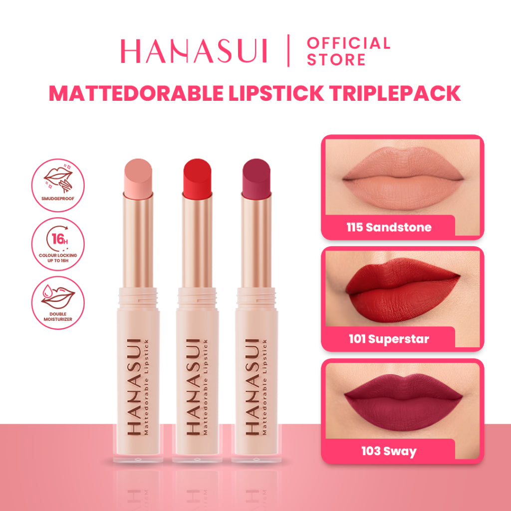 Hanasui Mattedorable Lipstick Special Bundling