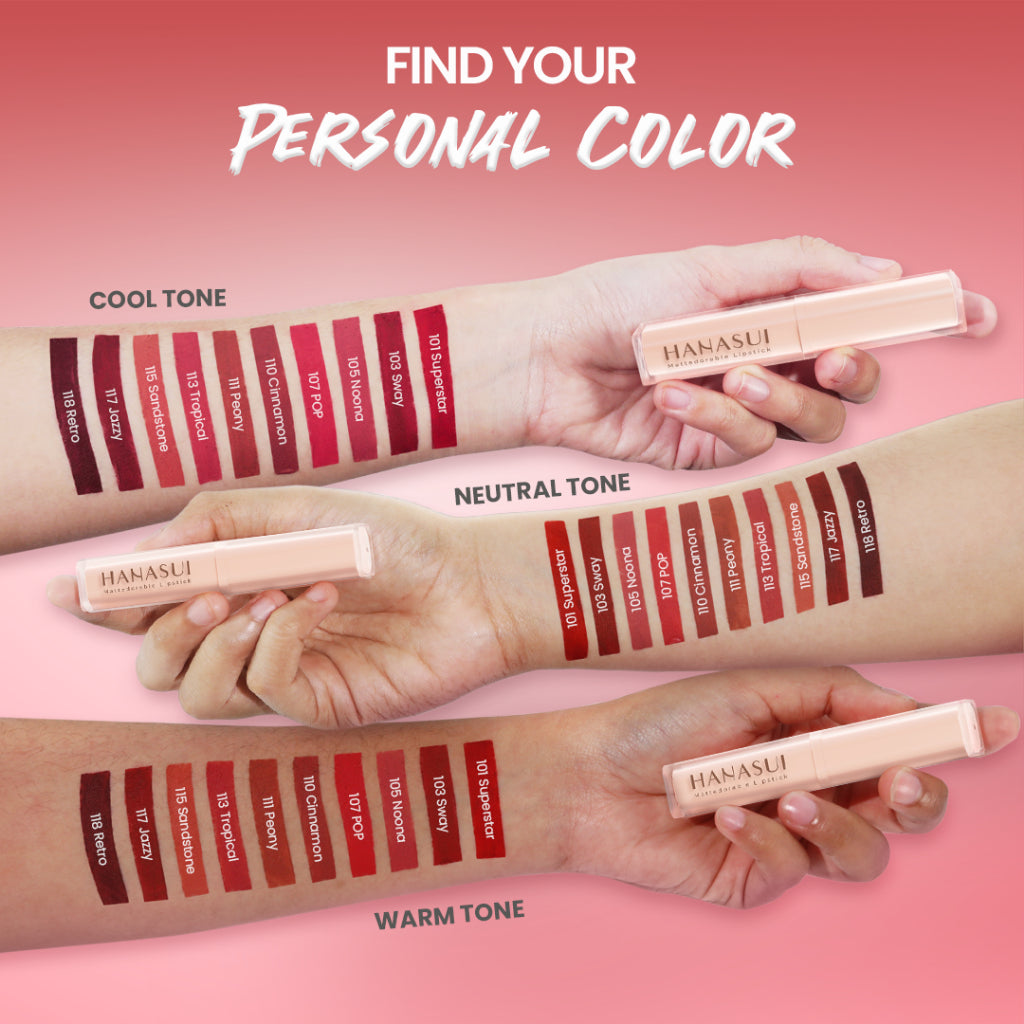 Hanasui Mattedorable Lipstick - Anti Geser Formula  Smudgeproof Transferproof Long Lasting Tahan Lama Melembabkan Hidrasi Optimal