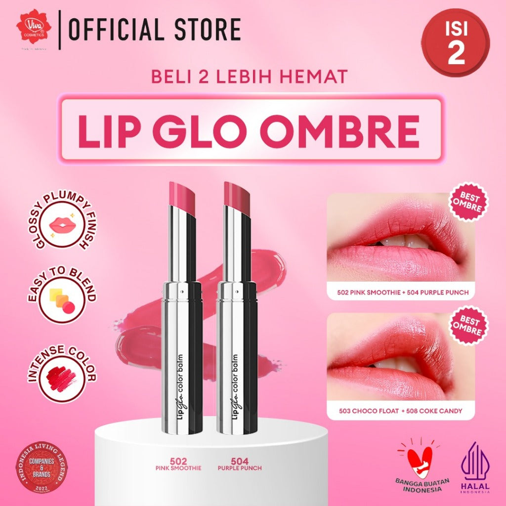 [PROMO - Super Pack !!!] Red-A Lip Glo Ombre - 3 in 1 (LIPBALM, LIPGLOSS & LIPSTICK)