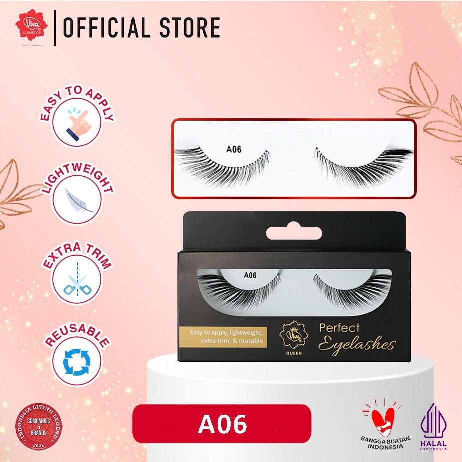 Viva Queen Perfect Eyelashes Series A - REUSABLE, LIGHT WEIGHT & EXTRA TRIM (Strip Lashes-Tersedia 9 Pilihan Bulu Mata)