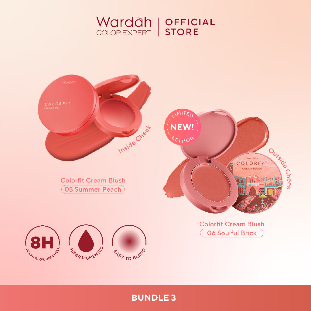[BUNDLE] WARDAH Paket Colorfit Cream Blush Ombre 3 g - Makeup