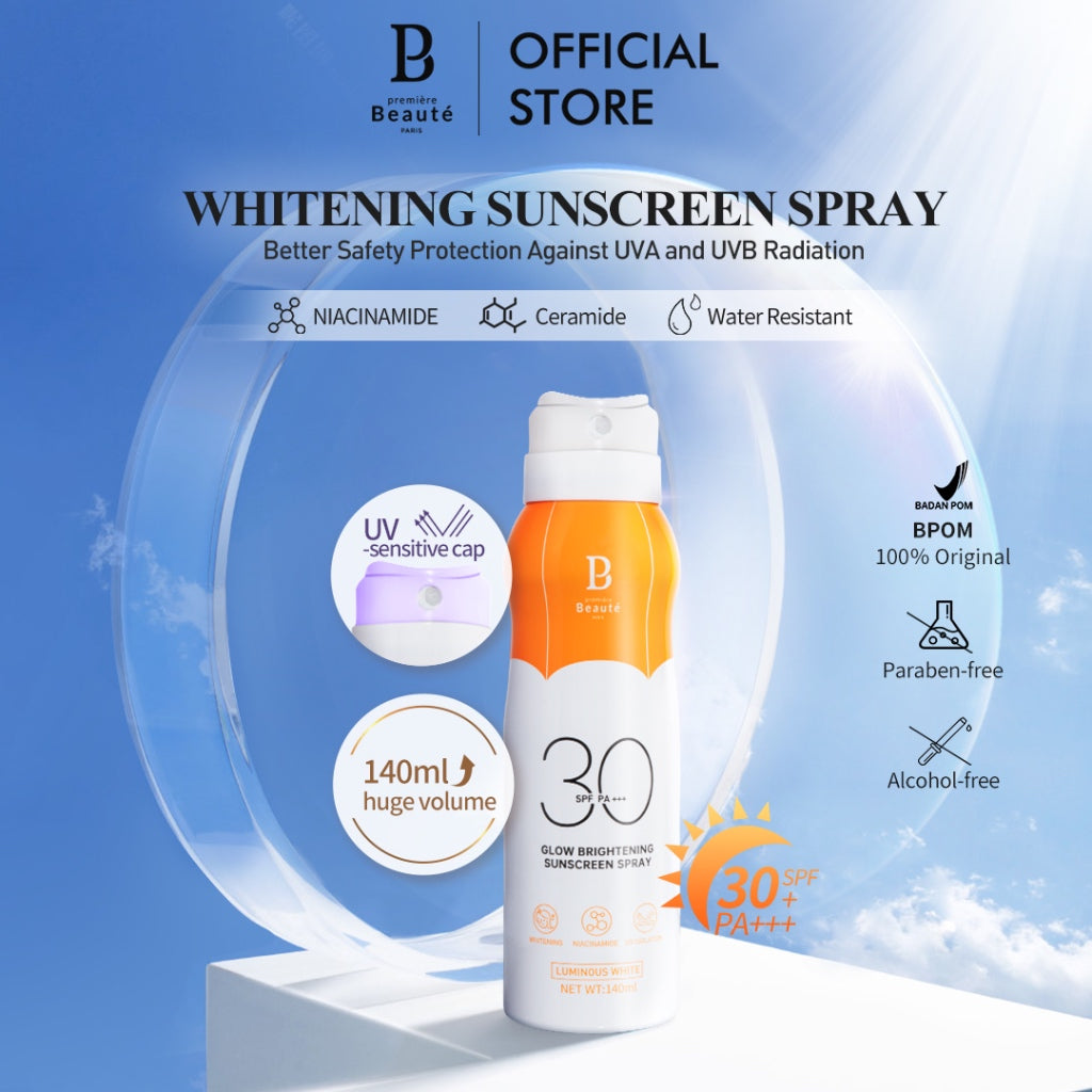 [Louisse's Bundle] PREMIERE BEAUTE Sunscreen Spray 140ml*3 Luminous White Glow Brightening SPF 30 PA+++ Instant Brightening Premiere Beaute BPOM