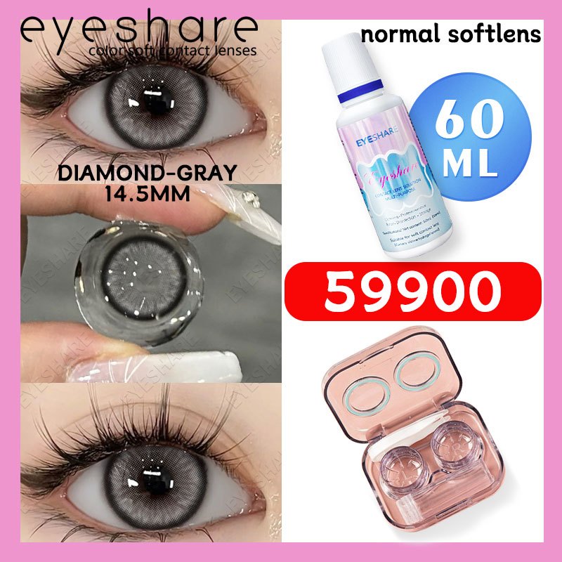 Eyeshare 1Pasang Softlens 14.5mm + Solution Cairan 60ml + kotak cermin
