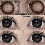 Eyeshare Softlens Big Eyes Beautyeye Chocolate 1Pasang 14.5mm Lensa Black Softlen