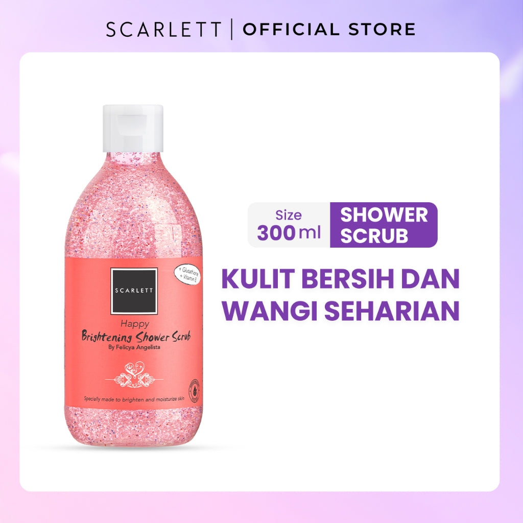 SCARLETT Body Care All Series - Body Scrub, Shower Scrub, Shower Gel, Body Serum, Body Lotion, Body Cream, Tube | Perawatan Tubuh Mencerahkan Melembutkan Eksfoliasi Kulit Melembabkan Kulit, Kulit Sehat Cerah Bersinar Wangi Seharian