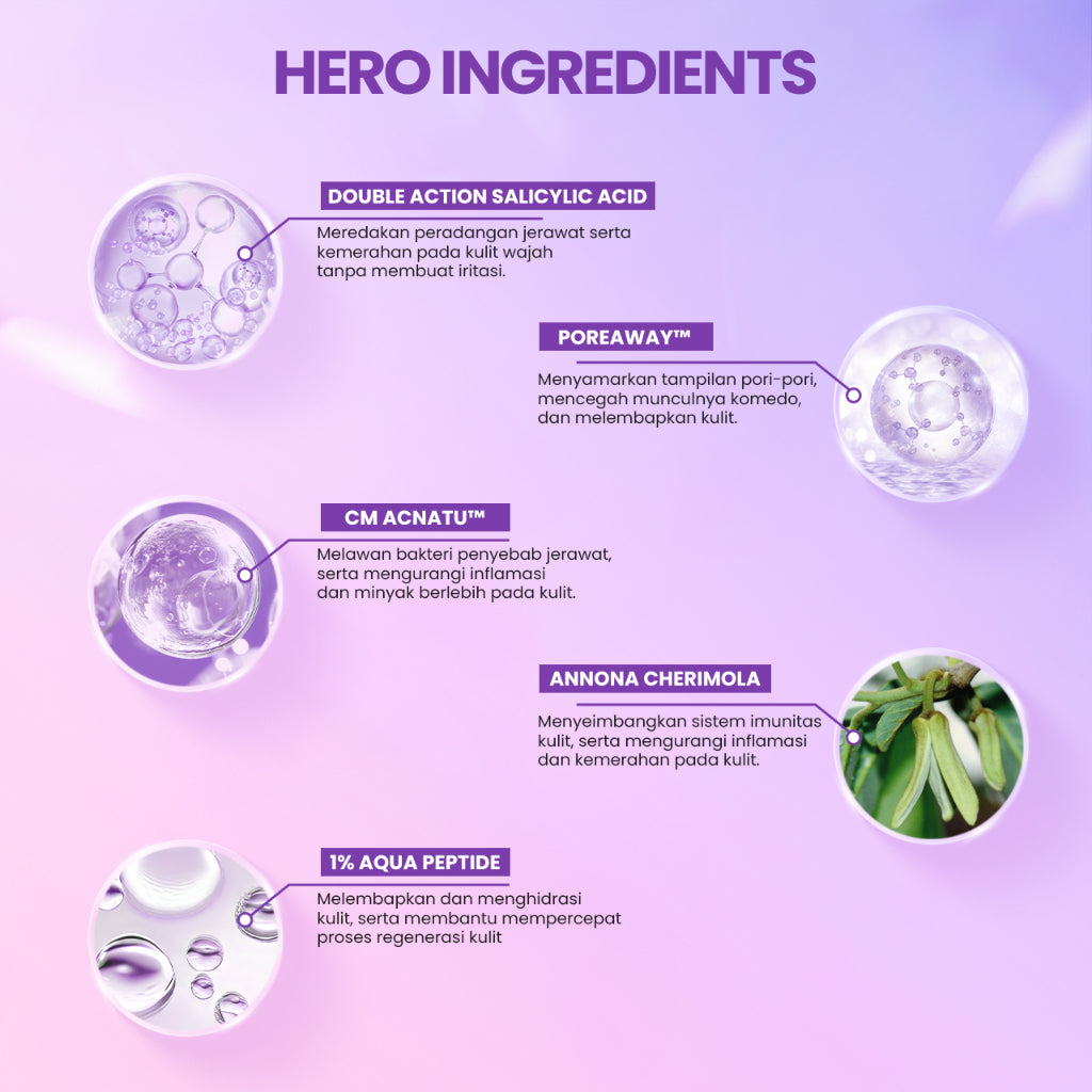 Scarlett Whitening Acne Night Cream - Krim Malam Penghilang & Perawatan Jerawat Ampuh Atasi Hingga Bekasnya with Double Action Salicylic Acid tanpa Bikin Kulit Iritasi