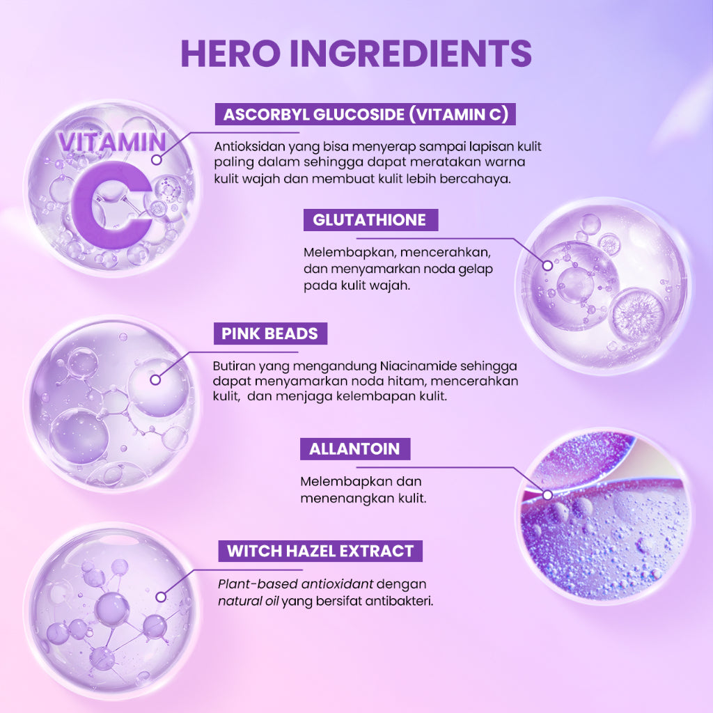 Scarlett Whitening Brightly Essence Toner - Toner Wajah untuk Mencerahkan Melembabkan & Memudarkan Noda Hitam di Kulit Wajah dengan Sensasi Menyegarkan || Kombinasi Glutathione & Vitamin C sebagai Pemutih Wajah