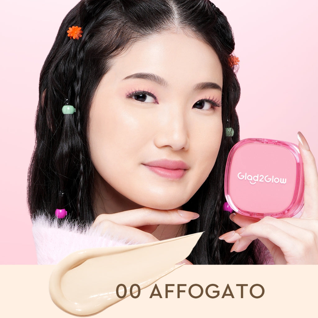 Glad2Glow Perfect Cover Cushion Foundation Waterproof Make Up Setting Concealer BB Cream Tahan Lama Hingga 12 Jam Hasil Akhir Glowing Dan Menyatu Dengan Warna Kulit Tekstur Ringan Di Wajah Full Coverage Velvet To Matte g2glow official store