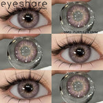 Eyeshare Softlens Omg Abu-Abu Coklat Ungu 1 Pasang 14.0mm Lensa Kontak