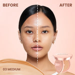 Hanasui Serum Cushion - Flawless Natural Dewy Finish UVA & UVB Protection Perfect Coverage Menyamarkan Pori-Pori Garis Halus Noda Wajah